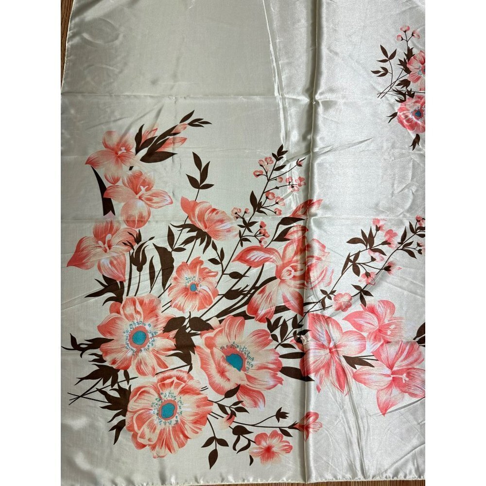 Colorful Floral‎ Beige Blush Brown Printed Fashion Scarve Long Shawl - Picture 9 of 14